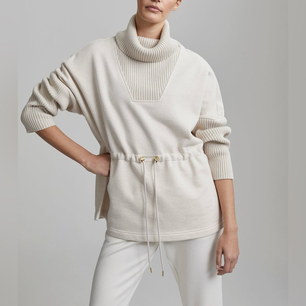 Varley Cavello Longline Women’s Brich Marl Beige Sweater Size Small NWT